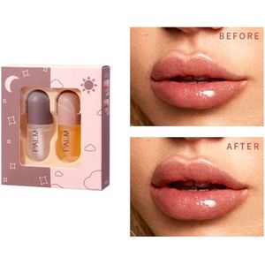 Palm Cosmetics Lip Plumper Dag en Nacht (2 Stuks) - Lip filler - Lip vergroter - Volle lippen - Gember Extract & Vitamine E - (Gratis Levering)