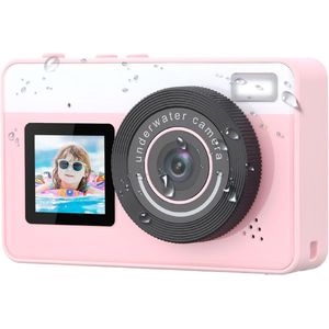 Onderwatercamera 10FT waterdichte camera snorkelen, compacte drijvende digitale camera voor kinderen, tieners, volwassenen, surfen, zwemmen en kajakken, roze