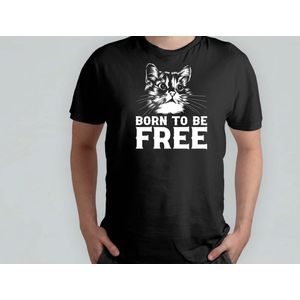 Born To Be Free - T Shirt - Cats - Gift - Cadeau - CatLovers - Meow - KittyLove - Katten - Kattenliefhebbers - Katjesliefde - Prrrfect