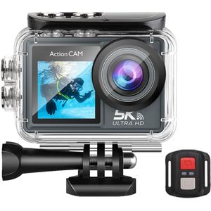 NovaWare Action Camera 5K - Vlog Camera - Onderwater Camera - Waterdicht tot 30M - Actie Camera - 24MP - Ultra 4K met 60 FPS - Beeldstabilisatie EIS - IMX sensor
