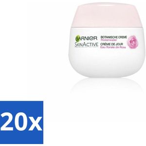 20 x Garnier - SkinActive - Botanische Dagcrème - Rozenwater - Droge & Gevoelige Huid - 50 ml - Roze Water Crème - Droge Huid Crème - Gevoelige Huid Crème - Dagcrème - Natuurlijke Crème