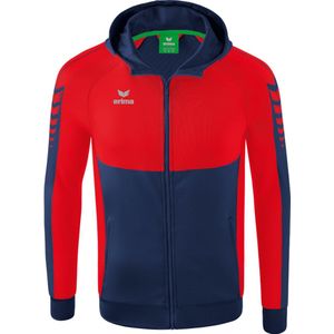 ERIMA Six Wings Trainingsjack Met Capuchon Dames New Navy-Rood Maat 40