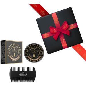 Velihan Beardcare - Baardverzorging Duo Pack Baardbalsem Sandalwood & Baardkam - Cadeau voor mannen - Vaderdag Cadeau - Cadeau voor hem - Cadeau voor Kerst - Valentijdsdag mannen - Giftset mannen - Geschenkset man - Cadeauset verjaardag