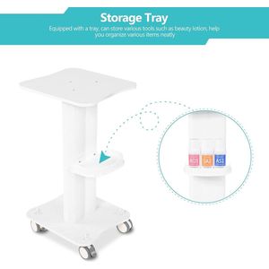 Allecto plus - Rolling Trolley voor Schoonheidssalon en Kapsalon in Wit - ABS Plastic - Cosmetische Servicekar - Hoogwaardige Kapperswagen.