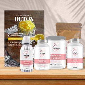 Natural Women Care - Detox Niveau 2 - intensieve ontgifting. Glossy met informatie, uitleg en compleet menu, aangevuld met de juiste supplementen en detox thee