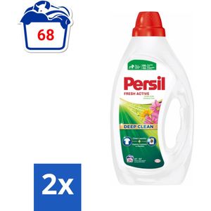 Persil Fresh Active - Vloeibaar Wasmiddel - Witte en Gekleurde Was - Zomerse Tuin - 34 Wasbeurten - Voordeelverpakking - 2 stuks