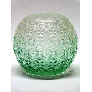 Waxinelichthouder -Theelichthouder - Glas - Groot formaat- 15*13cm - Groen