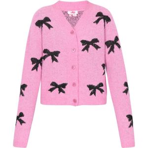 MYMO - Gebreid Vest - Pink / Zwart