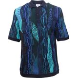 Carlo Colucci Shirt 'Erhard'  blauw / navy / neonblauw