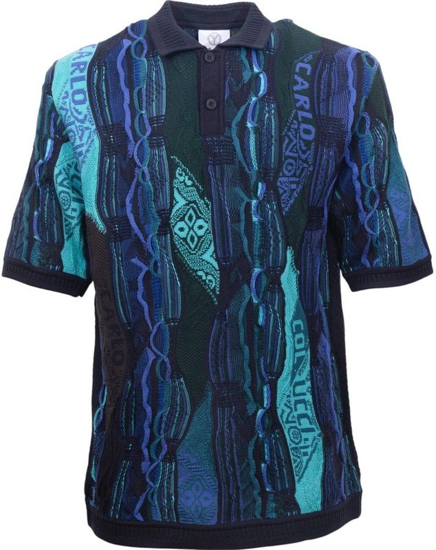 Carlo Colucci Shirt 'Erhard'  blauw / navy / neonblauw