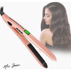 Mrs. Jones Keramische Stijltang met LED-Display en Keramische Coating - Snelle Opwarming - Real-Time Temperatuurweergave - Automatische Uitschakeling .