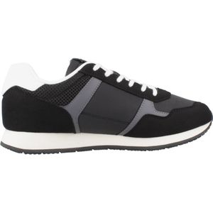 Tommy Hilfiger - Zwarte Heren Sneaker - Polyester - Met Opvallende Details