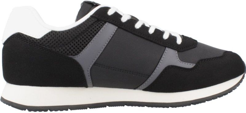 Tommy Hilfiger - Zwarte Heren Sneaker - Polyester - Met Opvallende Details