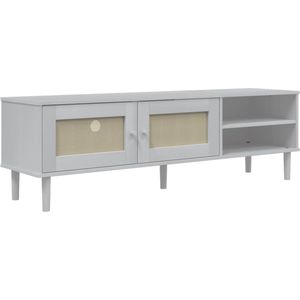 vidaXL - Tv-meubel - SENJA - 158x40x49 - cm - rattan-look - massief - grenenhout - wit