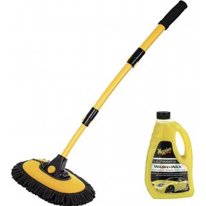 Meguiars - Ultimate Wash & Wax - Shampoo en Wax in 1 - Aluminium Autoborstel met Steel