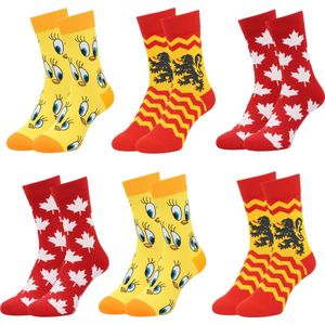 LIEVE SOKKEN Sokken voor Dames & Heren – Set van 6 paar – 3 Verschillende Designs – Katoen – Maat 38-43