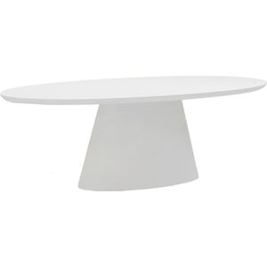 Eettafel Ovaal 200cm - Wit Eco Composiet - Acryl Coating - Cleo - Giga Meubel