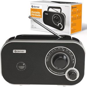 Denver TR-51 FM Radio with Analog Tuning, Black