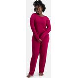 Bamboo Basics Pyjama Set Dames Lange Mouw - Bordeaux Pyjamaset - Maat S - Pyjama Bamboe - Pyjamaset Dames Volwassenen