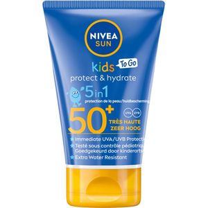 NIVEA Sun Protect & Hydrate Zonnecrème Kids Travelsize SPF 50+ - 3 x 50 ml - Voordeelverpakking