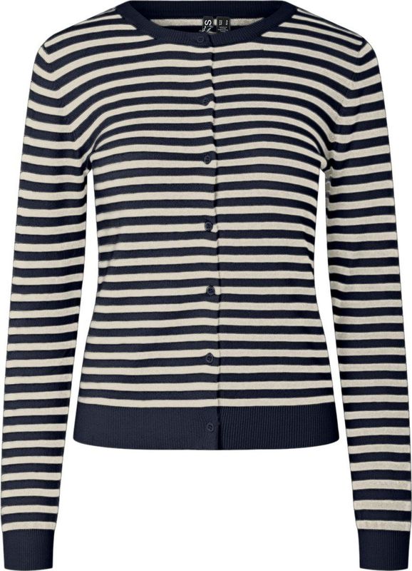 PIECES - PCNora - Gebreid Vest - Lichtbeige / Marine