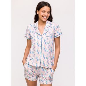 Pyjama Dames Studio Woody Geometr pr Bloes - Roze