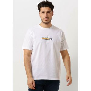 Paul Smith Mens Reg Fit T Shirt Stripe Ps Paulsmith Polo's & T-shirts Heren - Polo shirt - Wit - Maat S