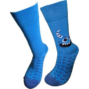 Verjaardag cadeau - Blauw Monster- Grappige sokken - Schildpadsokken - Leuke sokken - Vrolijke sokken - Luckyday Socks - Cadeau sokken - Sokken waar je vrolijk van wordt - Maat 42-47