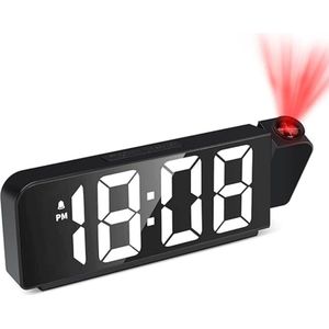 Enzoda Digitale Wekker - Digitale Wekker Met Projectie - Slaapkamer - Led Wekker - Alarm Klok - Projectieklok - Snooze Functie - NL Handleiding