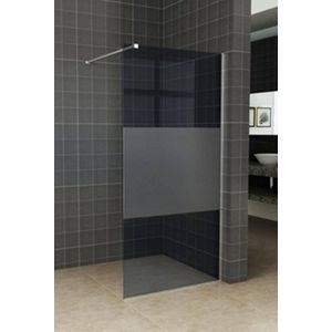Saqu Subtly Inloopdouche Excl. Muurprofiel - 97,5x200 cm - Mat Rookglas - Douchewand