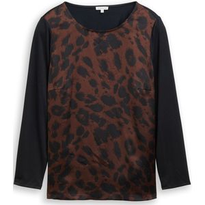 Tom Tailor Plus Size - Loose fit shirt met lange mouwen en luipaardprint