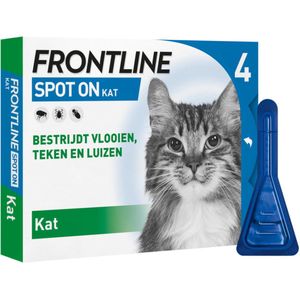 Frontline Spot On - Kat - Anti Vlooien en Teken - 4 pipetten