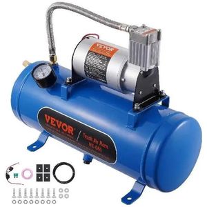 Carlovo Luchtcompressor - Lucht Compressor - Luchtcompressor 12V - Luchtcompressor Met Tank 6L - 120 / 150 Psi - Blauw