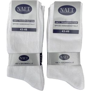 Naft 100% katoenen heren sokken 10 paar wit maat 47/50