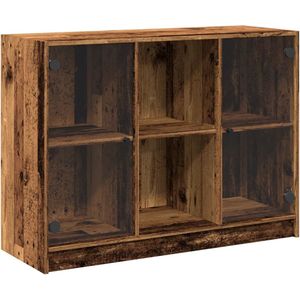 vidaXL Dressoir 102x37x75,5 cm bewerkt hout oud houtkleurig