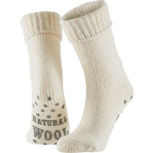 Apollo Dames Huissokken Wol met Antislip Ecru 35-38