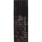 Kitchen Coffeelovers Keukenloper - Anti-slip - Machine Wasbaar - 100% Polyester - Modern Design - Zwart- 60x180 CM