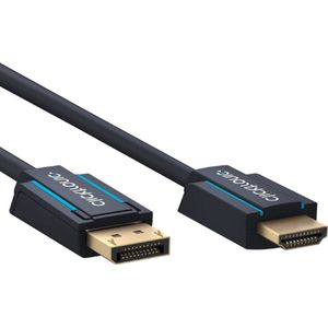 Clicktronic DisplayPort naar HDMI Kabel - Full HD 60Hz - Verguld - 1 meter - Zwart
