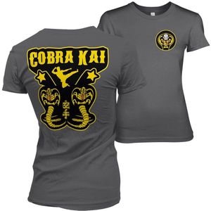 Cobra Kai Kickback Girly Tee Damen T-Shirt Dark-Grey-S