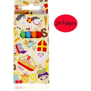LG 24x Uitdeelcadeaus 6-Delige Sinterklaas Kleurpotloodjes - Uitdeelcadeautjes voor kinderen - Sint & Piet - Klein Speelgoed - Traktatie - Cadeautjes voor Kinderen