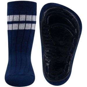 Antislipsokken ribstof Blauw met witte streep - 39/42