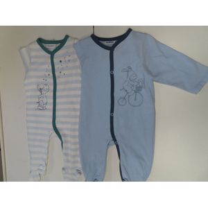 Noukie's - 2 Pack - Pyjama- Jongen - Paco - Blauw - Katoen - 3 maand 62