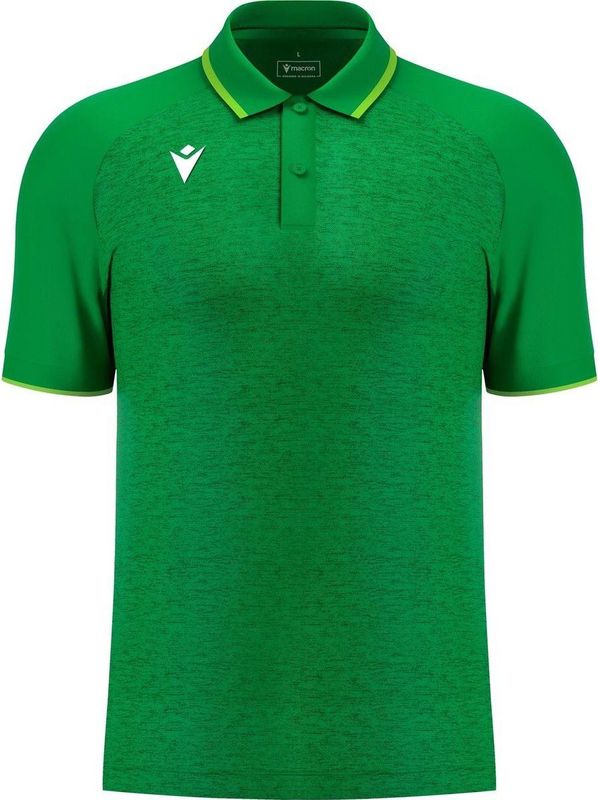 Macron Glory Aulos Polo Heren - Groen / Fluo Groen | Maat: 3XL