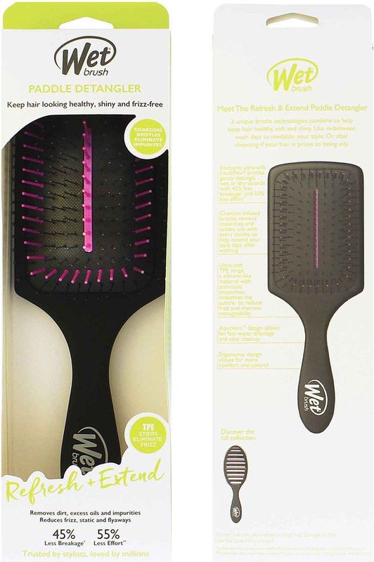 Wet Brush - Refresh and Extend Paddle - Ontwarborstel - Zwart - Ultra-zachte IntelliFlex-borstels