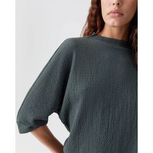 Opus - Top - Donker Groen - Korte Mouw