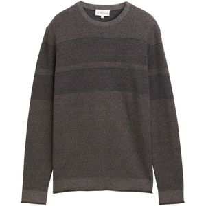 Tom Tailor - Gebreide Trui - Navy Cognac Cream Multi Color - Streep-look