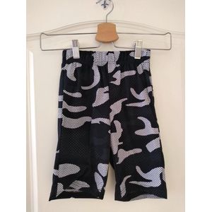 Jongens korte broek legerprint zwart wit 98/104