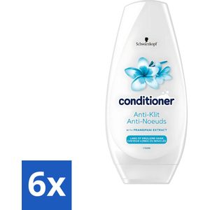 6 x Schwarzkopf - Conditioner - Anti-Klit - Lang of Krullend haar - 250ml - Haar Conditioner - Anti-klit Conditioner - Vegan Conditioner - Krullend Haar - Lang Haar