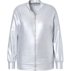 Angel of Style Angel of Style - Dames - Blouson zilverkleurig-metallic rits - Zilver - Maat 48