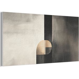 Akoestisch wandpaneel 80x40 cm - Vilt schilderij Vormen - Modern - Zwart - Akoestische panelen - Geluidsdempende wanddecoratie - Geluidsisolatie woonkamer - Muurdecoratie geluidspanelen